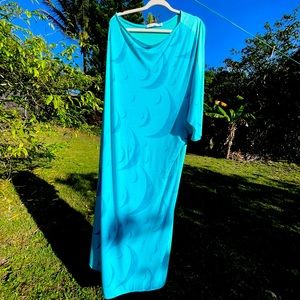 Kulua Maui asymmetrical maxi M/L Tidepool Mahine/Kai Blue